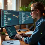 IT специалист работает над созданием микро-SaaS продукта за выходные